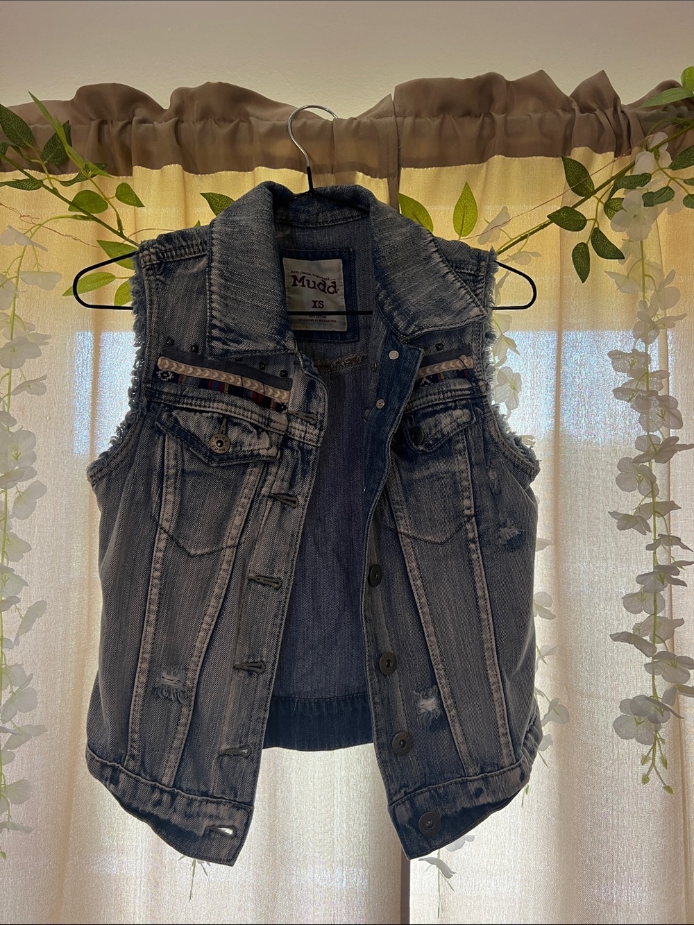 Mudd Blue Denim Jacket with White Logo Patch